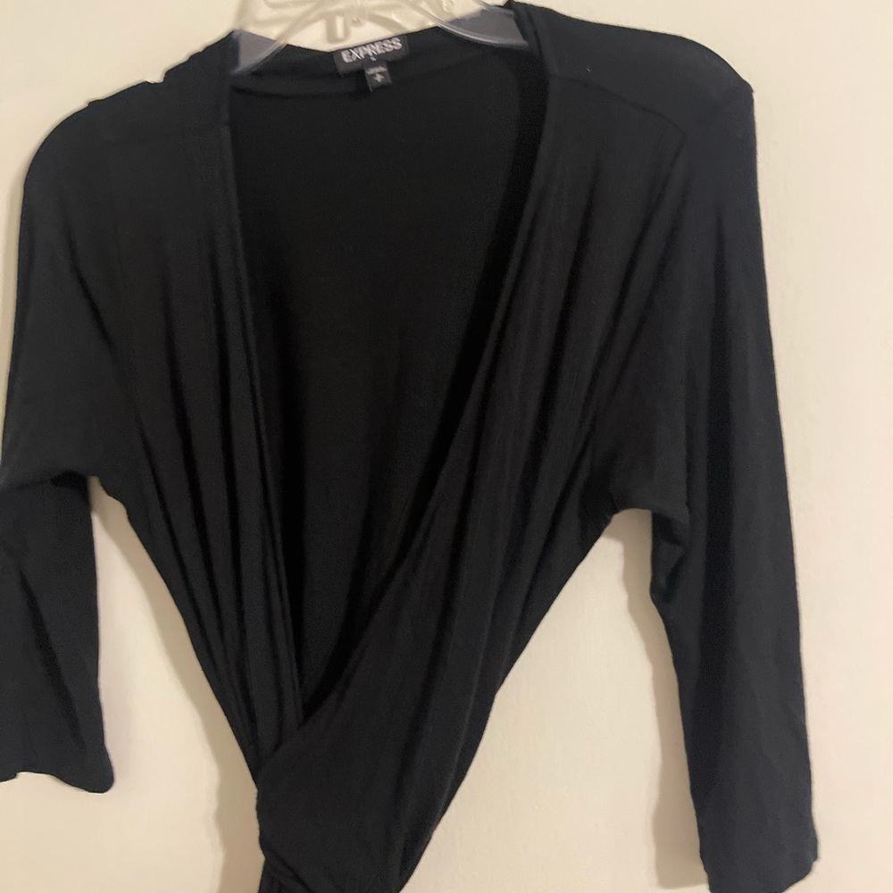 Express black wrap dress.